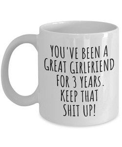 3 Years Anniversary Girlfriend Mug Funny Gift for GF 3rd Dating Relationship Couple Together Coffee Tea Cup-Coffee Mug