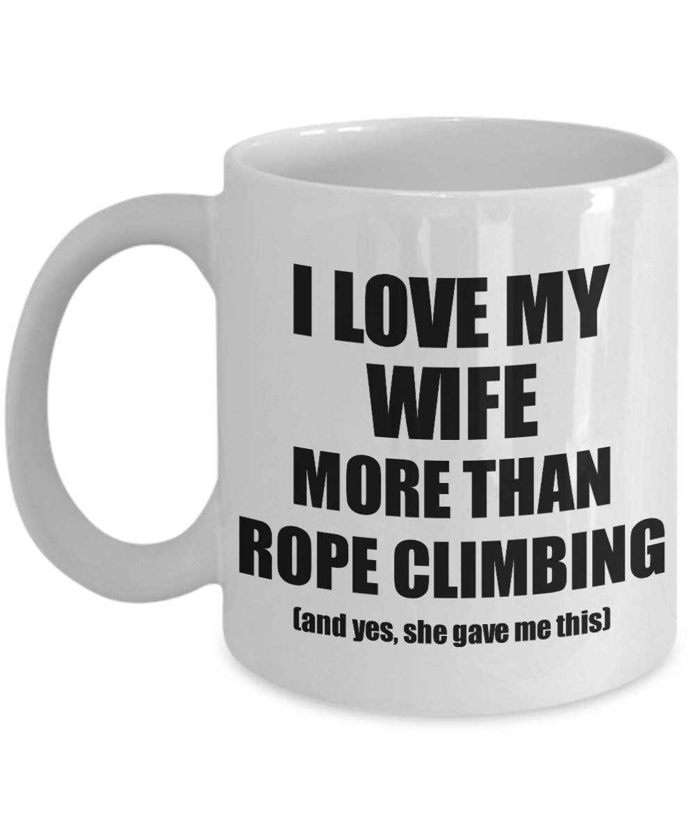 Rope Climbing Husband Mug Funny Valentine Gift Idea For My Hubby Lover From Wife Coffee Tea Cup-Coffee Mug