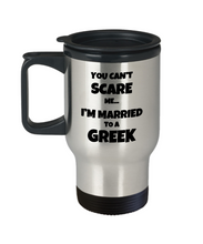 Load image into Gallery viewer, Greek Travel Mug Husband Wife Married Couple Funny Gift Idea for Car Novelty Coffee Tea Commuter 14oz Stainless Steel-Travel Mug