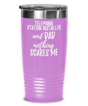 Load image into Gallery viewer, Funny Telephone Station Installer Dad Tumbler Gift Idea for Father Gag Joke Nothing Scares Me Coffee Tea Insulated Cup With Lid-Tumbler