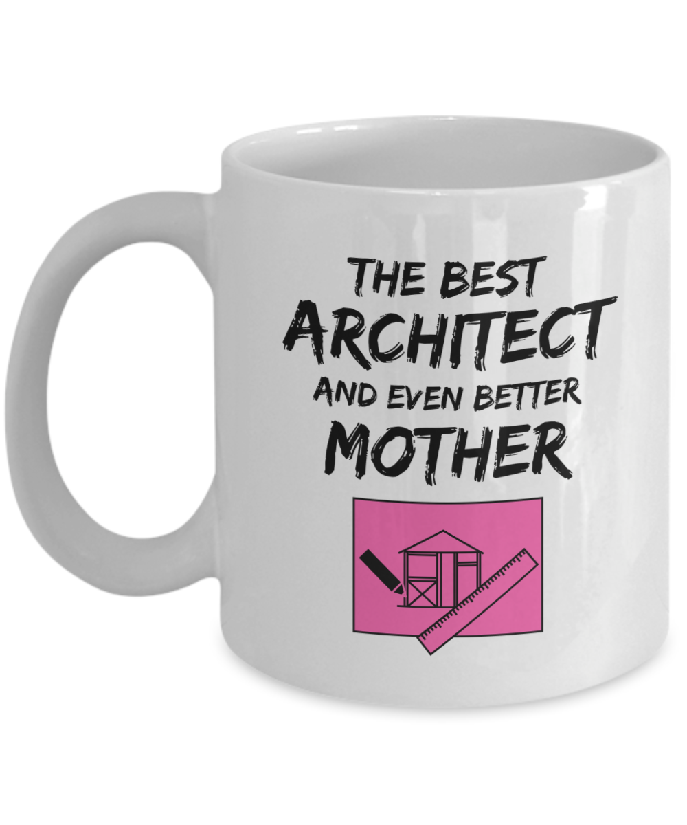 Architect Mom Mug Best Mother Funny Gift for Mama Novelty Gag Coffee Tea Cup Pink-Coffee Mug