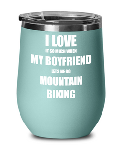 Funny Mountain Biking Wine Glass Gift For Girlfriend From Boyfriend Lover Joke Insulated Tumbler Lid-Wine Glass