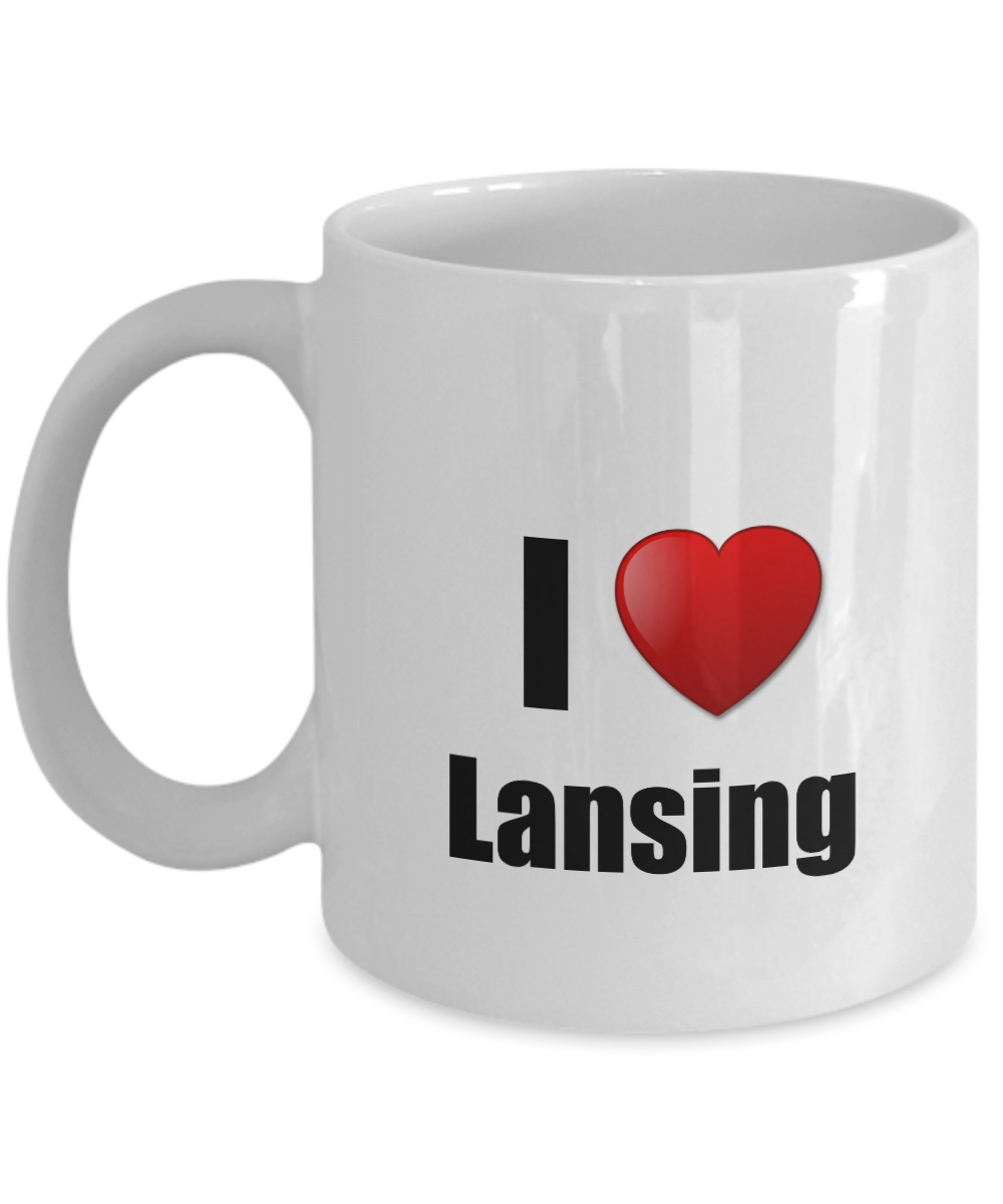 Lansing Mug I Love City Lover Pride Funny Gift Idea for Novelty Gag Coffee Tea Cup-Coffee Mug