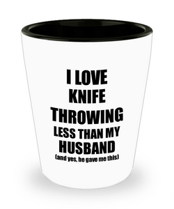 Knife Throwing Wife Shot Glass Funny Valentine Gift Idea For My Spouse From Husband I Love Liquor Lover Alcohol 1.5 oz Shotglass-Shot Glass