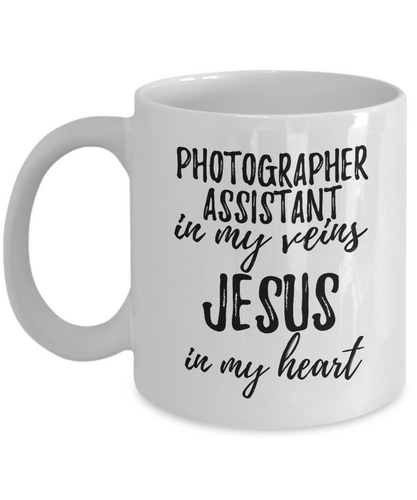 Funny Photographer Assistant Mug In My Veins Jesus In My Heart Inspirational Christian Quote Coworker Gift Coffee Tea Cup-Coffee Mug