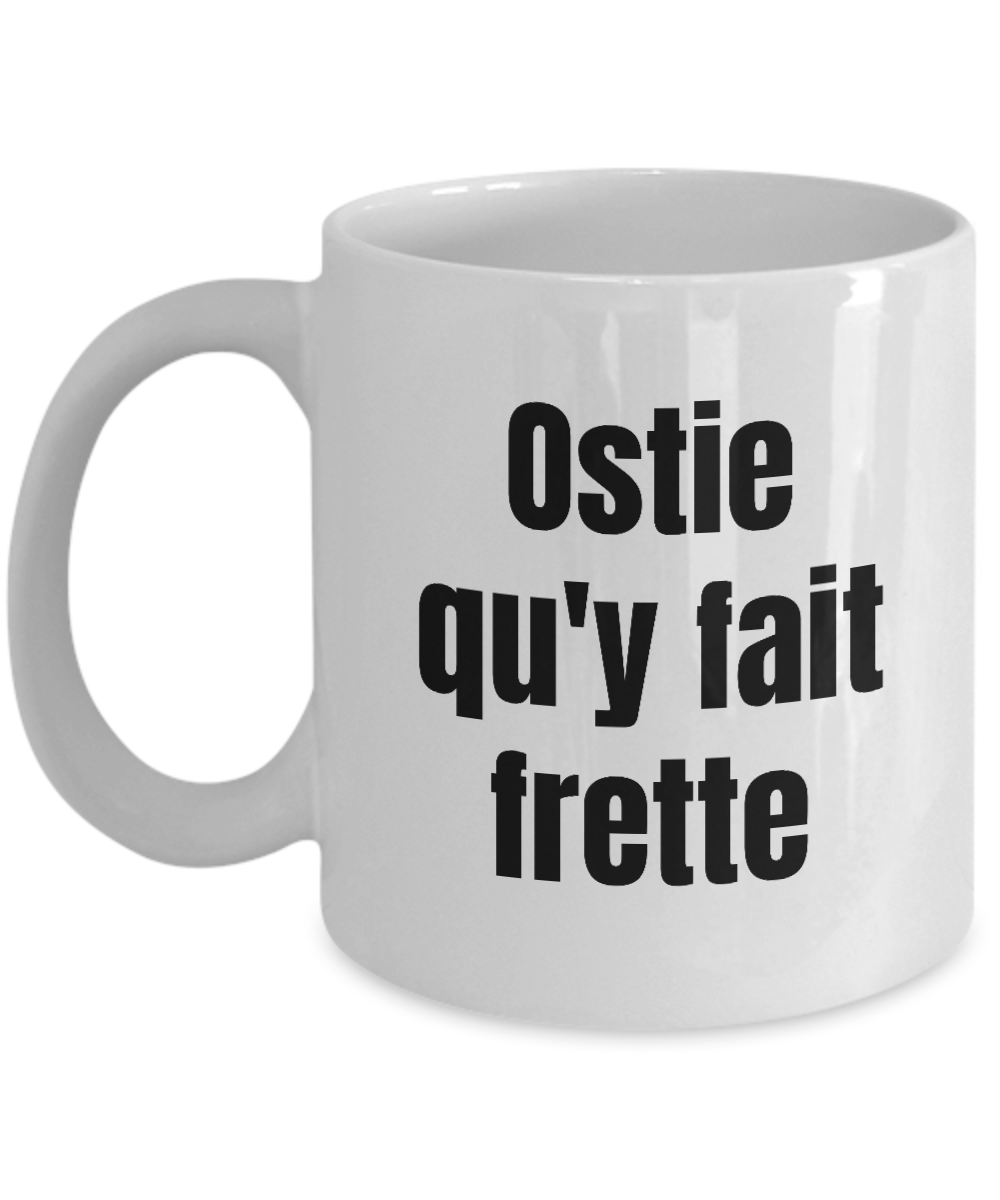 Ostie qu'y fait frette Mug Quebec Swear In French Expression Funny Gift Idea for Novelty Gag Coffee Tea Cup-Coffee Mug