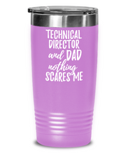 Load image into Gallery viewer, Funny Technical Director Dad Tumbler Gift Idea for Father Gag Joke Nothing Scares Me Coffee Tea Insulated Cup With Lid-Tumbler