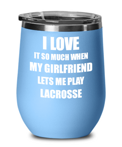 Funny Lacrosse Wine Glass Gift For Boyfriend From Girlfriend Lover Joke Insulated Tumbler Lid-Wine Glass