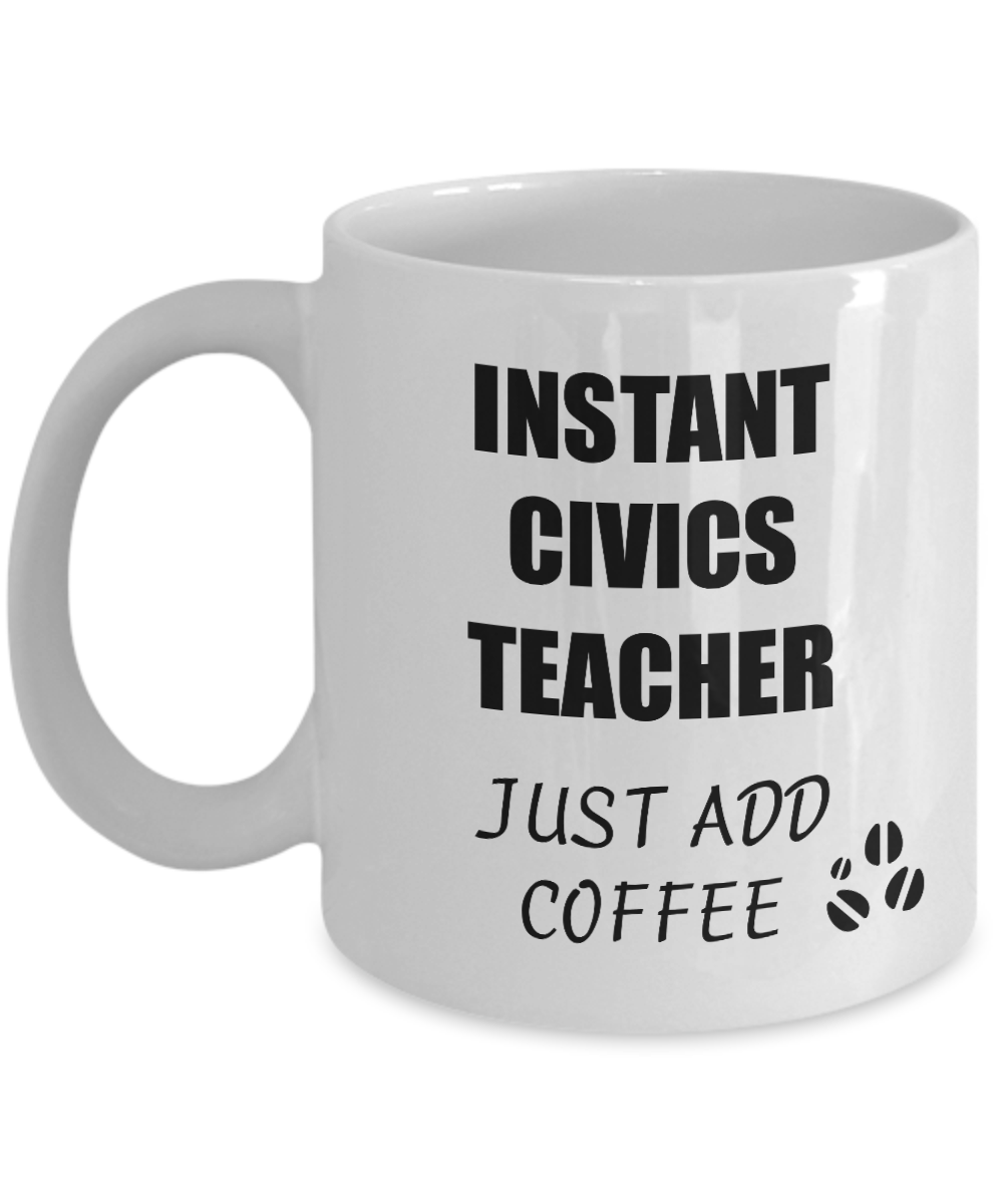 Civics Teacher Mug Instant Just Add Coffee Funny Gift Idea for Corworker Present Workplace Joke Office Tea Cup-Coffee Mug