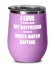 Load image into Gallery viewer, Funny White Water Rafting Wine Glass Gift For Girlfriend From Boyfriend Lover Joke Insulated Tumbler Lid-Wine Glass