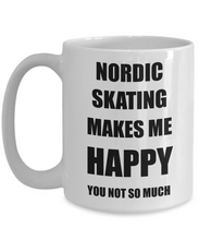Load image into Gallery viewer, Nordic Skating Mug Lover Fan Funny Gift Idea Hobby Novelty Gag Coffee Tea Cup Makes Me Happy-Coffee Mug