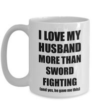 Load image into Gallery viewer, Sword Fighting Wife Mug Funny Valentine Gift Idea For My Spouse Lover From Husband Coffee Tea Cup-Coffee Mug