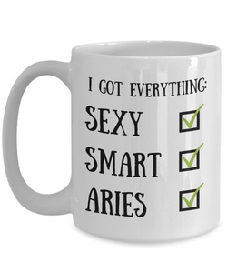 Aries Astrology Mug Arie Astrological Sign Sexy Smart Funny Gift for Humor Novelty Ceramic Tea Cup-Coffee Mug
