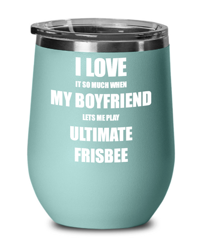 Funny Ultimate Frisbee Wine Glass Gift For Girlfriend From Boyfriend Lover Joke Insulated Tumbler Lid-Wine Glass