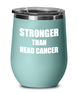 Head Cancer Wine Glass Awareness Gift Idea Hope Cure Inspiration Insulated Tumbler With Lid-Wine Glass