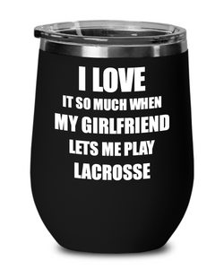 Funny Lacrosse Wine Glass Gift For Boyfriend From Girlfriend Lover Joke Insulated Tumbler Lid-Wine Glass