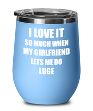 Load image into Gallery viewer, Funny Luge Wine Glass Gift For Boyfriend From Girlfriend Lover Joke Insulated Tumbler Lid-Wine Glass