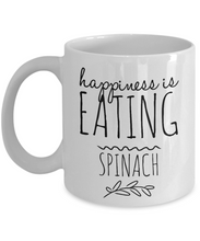 Load image into Gallery viewer, Happiness is spinach funny mug for vegan-Coffee Mug