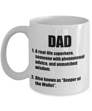 Load image into Gallery viewer, Dad Definition Mug Funny Gift Idea for Novelty Gag Coffee Tea Cup-Coffee Mug