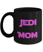 Load image into Gallery viewer, Jedi mom black mug pink-Coffee Mug