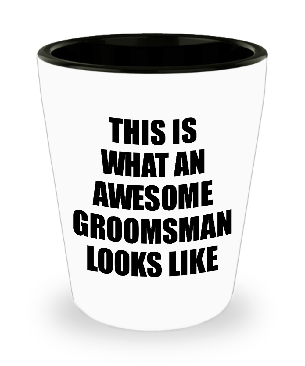 Awesome Groomsman Shot Glass Funny Gift Idea For My Bellhop Looks Like Novelty Gag Liquor Lover Alcohol 1.5 oz Shotglass-Shot Glass