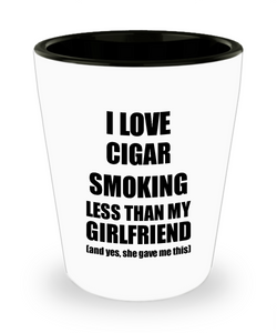 Cigar Smoking Boyfriend Shot Glass Funny Valentine Gift Idea For My Bf From Girlfriend I Love Liquor Lover Alcohol 1.5 oz Shotglass-Shot Glass