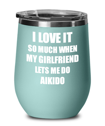 Funny Aikido Wine Glass Gift For Boyfriend From Girlfriend Lover Joke Insulated Tumbler Lid-Wine Glass