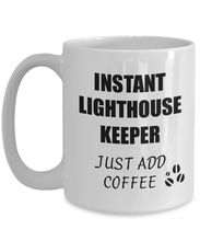 Load image into Gallery viewer, Lighthouse Keeper Mug Instant Just Add Coffee Funny Gift Idea for Corworker Present Workplace Joke Office Tea Cup-Coffee Mug