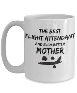 Funny Flight Attendant Mom Gift Best Mother Mug for Mama Novelty Gag Coffee Tea Cup Black Plane-Coffee Mug