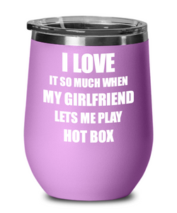 Funny Hot Box Wine Glass Gift For Boyfriend From Girlfriend Lover Joke Insulated Tumbler Lid-Wine Glass