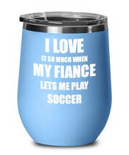 Load image into Gallery viewer, Funny Soccer Wine Glass Gift For Fiancee From Fiance Lover Joke Insulated Tumbler Lid-Wine Glass