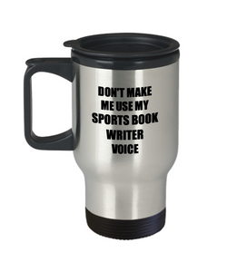 Sports Book Writer Travel Mug Coworker Gift Idea Funny Gag For Job Coffee Tea 14oz Commuter Stainless Steel-Travel Mug