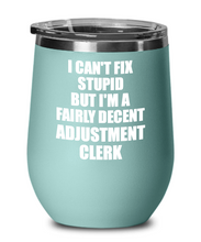 Load image into Gallery viewer, Funny Adjustment Clerk Wine Glass Saying Fix Stupid Gift for Coworker Gag Insulated Tumbler with Lid-Wine Glass