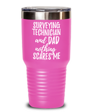 Load image into Gallery viewer, Funny Surveying Technician Dad Tumbler Gift Idea for Father Gag Joke Nothing Scares Me Coffee Tea Insulated Cup With Lid-Tumbler