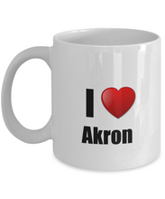 Load image into Gallery viewer, Akron Mug I Love City Lover Pride Funny Gift Idea for Novelty Gag Coffee Tea Cup-Coffee Mug