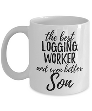 Load image into Gallery viewer, Logging Worker Son Funny Gift Idea for Child Coffee Mug The Best And Even Better Tea Cup-Coffee Mug