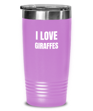 Load image into Gallery viewer, I Love Giraffes Tumbler Funny Gift Idea Novelty Gag Coffee Tea Insulated Cup With Lid-Tumbler