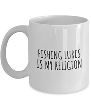 Load image into Gallery viewer, Fishing Lures Is My Religion Mug Funny Gift Idea For Hobby Lover Fanatic Quote Fan Present Gag Coffee Tea Cup-Coffee Mug