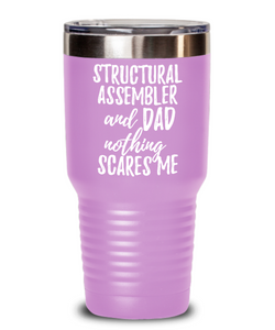 Funny Structural Assembler Dad Tumbler Gift Idea for Father Gag Joke Nothing Scares Me Coffee Tea Insulated Cup With Lid-Tumbler