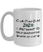 Load image into Gallery viewer, Cat Mom 2020 Self-Quarantined Mug Funny Pandemic Gift Quarantine Joke Self Isolation Gag Coffee Tea Cup-Coffee Mug
