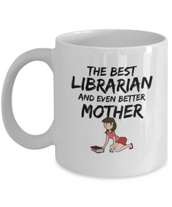Librarian Mom Mug Best Mother Funny Gift for Mama Novelty Gag Coffee Tea Cup Brown-Coffee Mug
