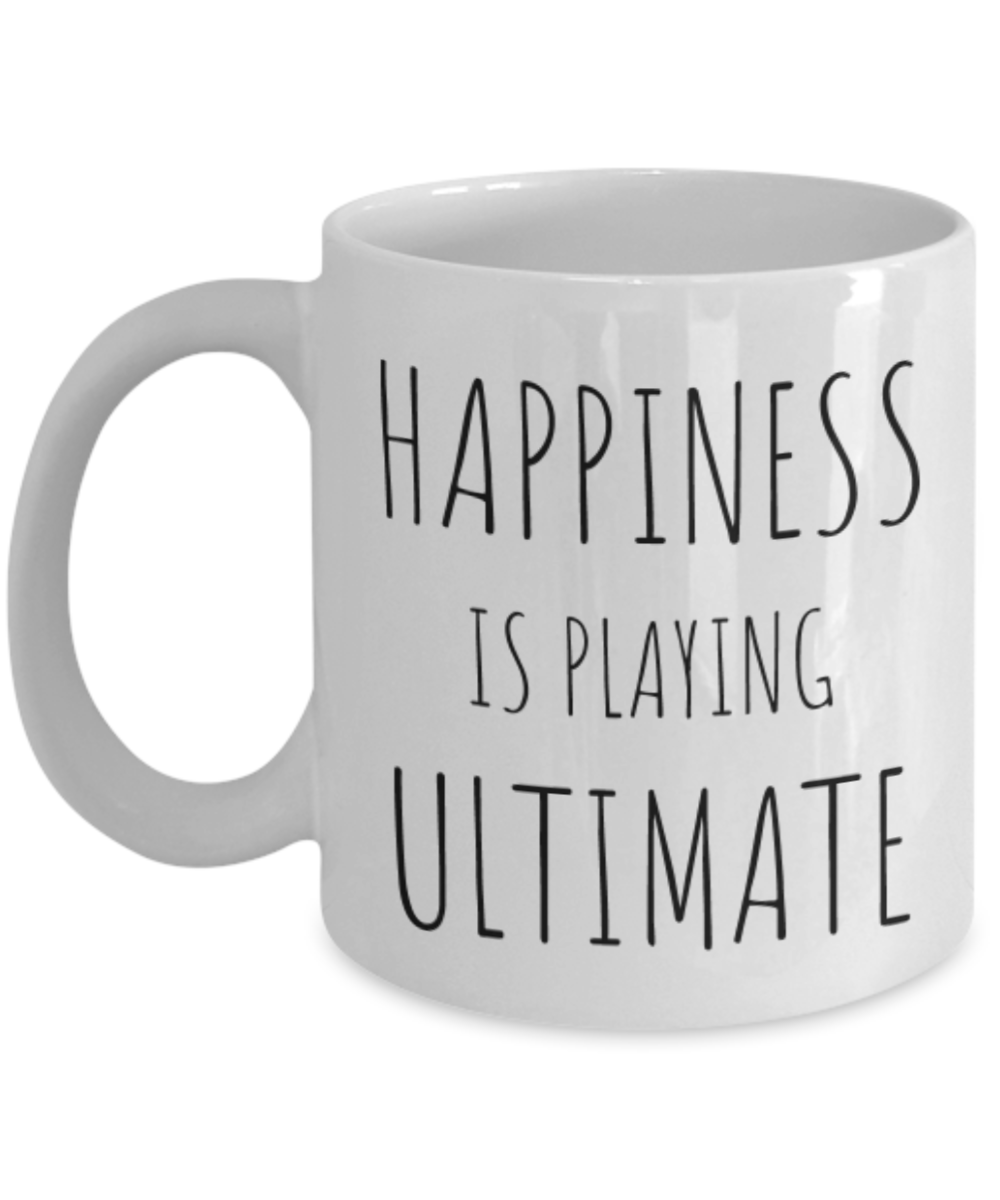 Funny Ultimate Player Gift - Frisbee Lover Coffee Mug Happiness is playing ultimate-Coffee Mug
