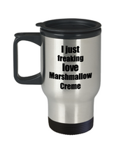 Load image into Gallery viewer, Marshmallow Creme Lover Travel Mug I Just Freaking Love Funny Insulated Lid Gift Idea Coffee Tea Commuter-Travel Mug