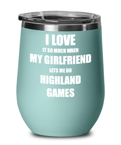 Funny Highland Games Wine Glass Gift For Boyfriend From Girlfriend Lover Joke Insulated Tumbler Lid-Wine Glass