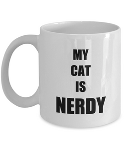Nerdy Cat Mug Funny Gift Idea for Novelty Gag Coffee Tea Cup-[style]