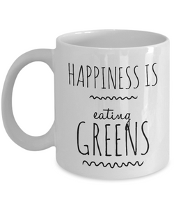 Happiness is Greens funny mug for vegan-Coffee Mug