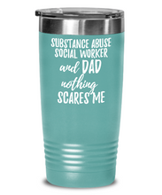 Load image into Gallery viewer, Funny Substance Abuse Social Worker Dad Tumbler Gift Idea for Father Gag Joke Nothing Scares Me Coffee Tea Insulated Cup With Lid-Tumbler