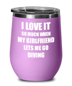 Funny Diving Wine Glass Gift For Boyfriend From Girlfriend Lover Joke Insulated Tumbler Lid-Wine Glass