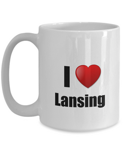 Lansing Mug I Love City Lover Pride Funny Gift Idea for Novelty Gag Coffee Tea Cup-Coffee Mug