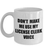 Load image into Gallery viewer, License Clerk Mug Coworker Gift Idea Funny Gag For Job Coffee Tea Cup Voice-Coffee Mug